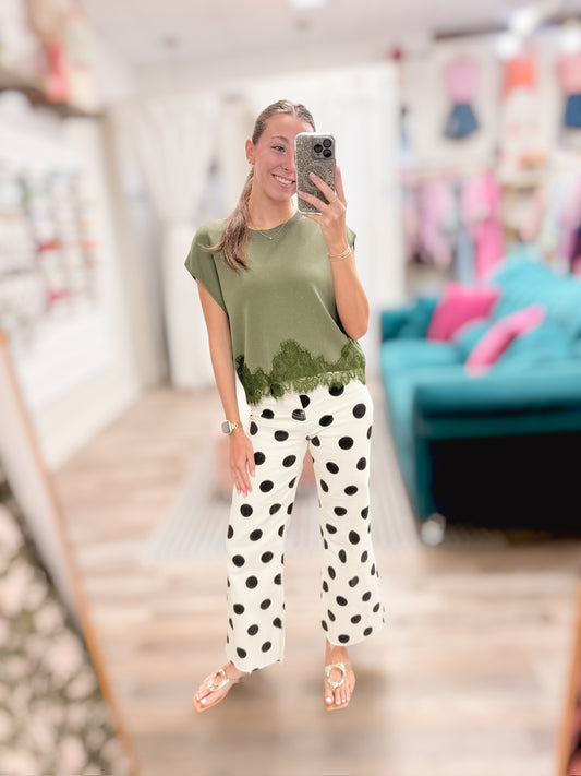 Olive Lace & Grace Top