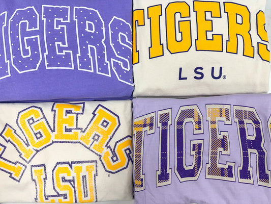 LSU Tigers Tartan Orchid CC Tee