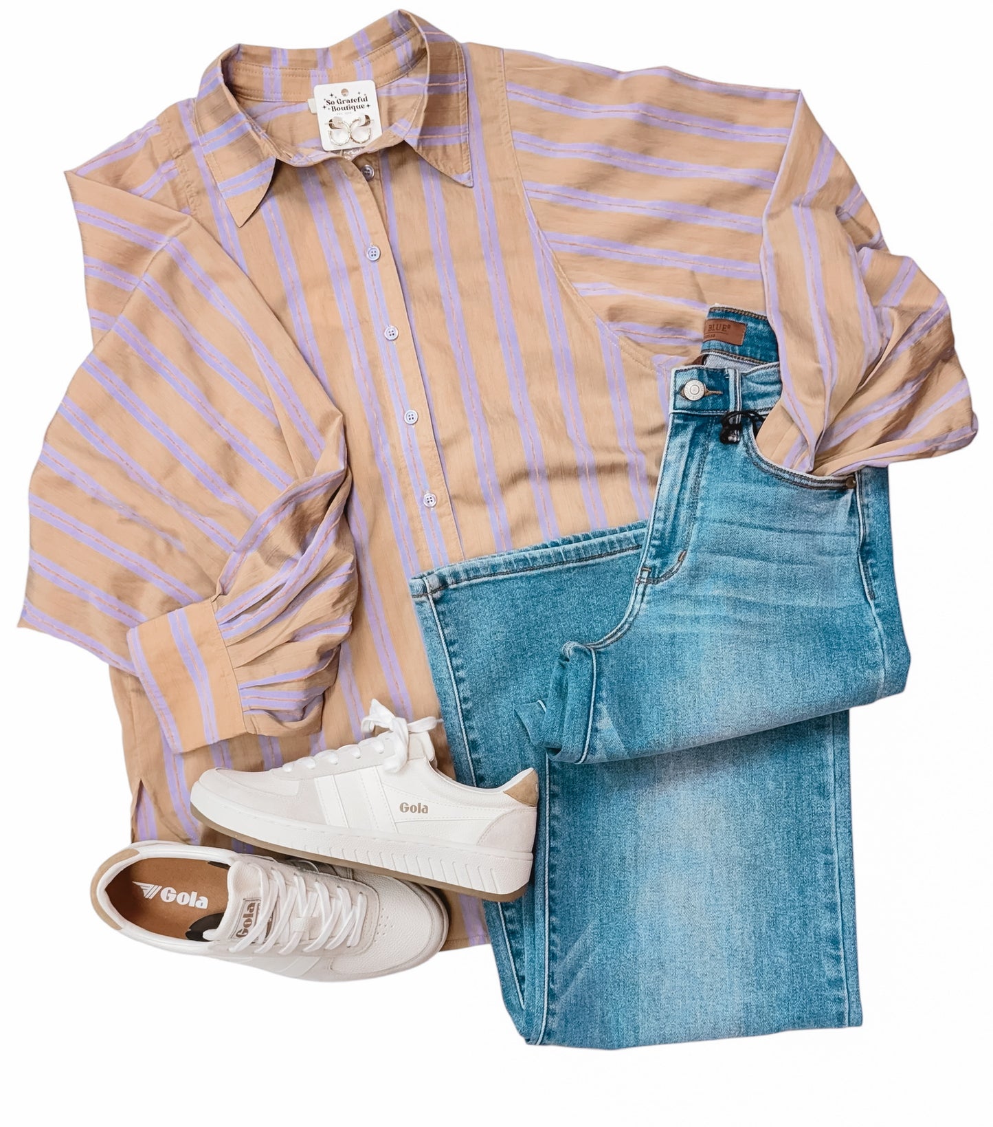 Mushroom Stripe Button Up