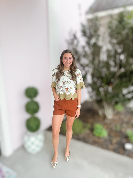Chestnut High Waisted Shorts