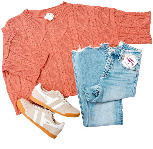 Take A Hike Rust Sweater