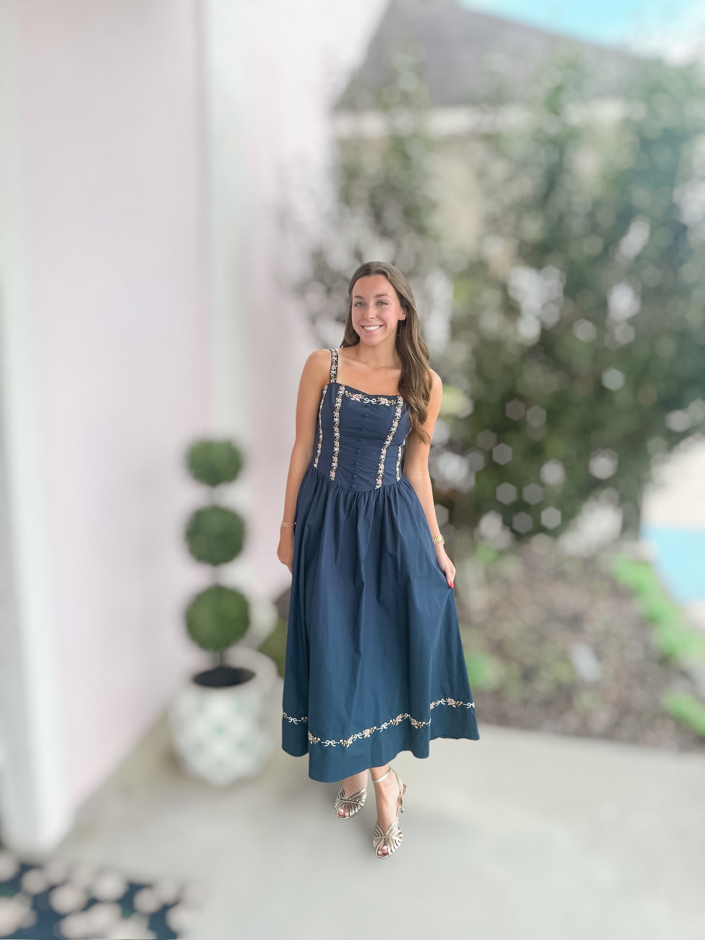 Sweet Magnolia Dress in Navy
