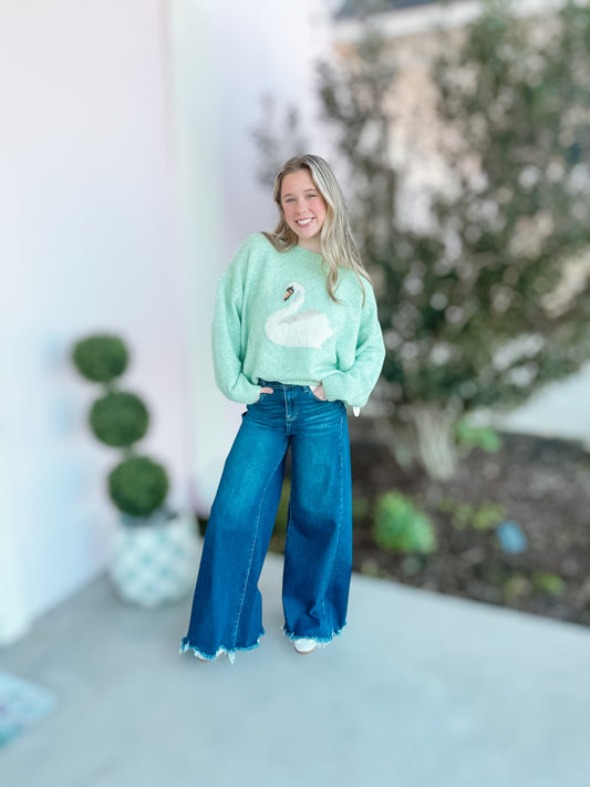 Mint Swan Sweater