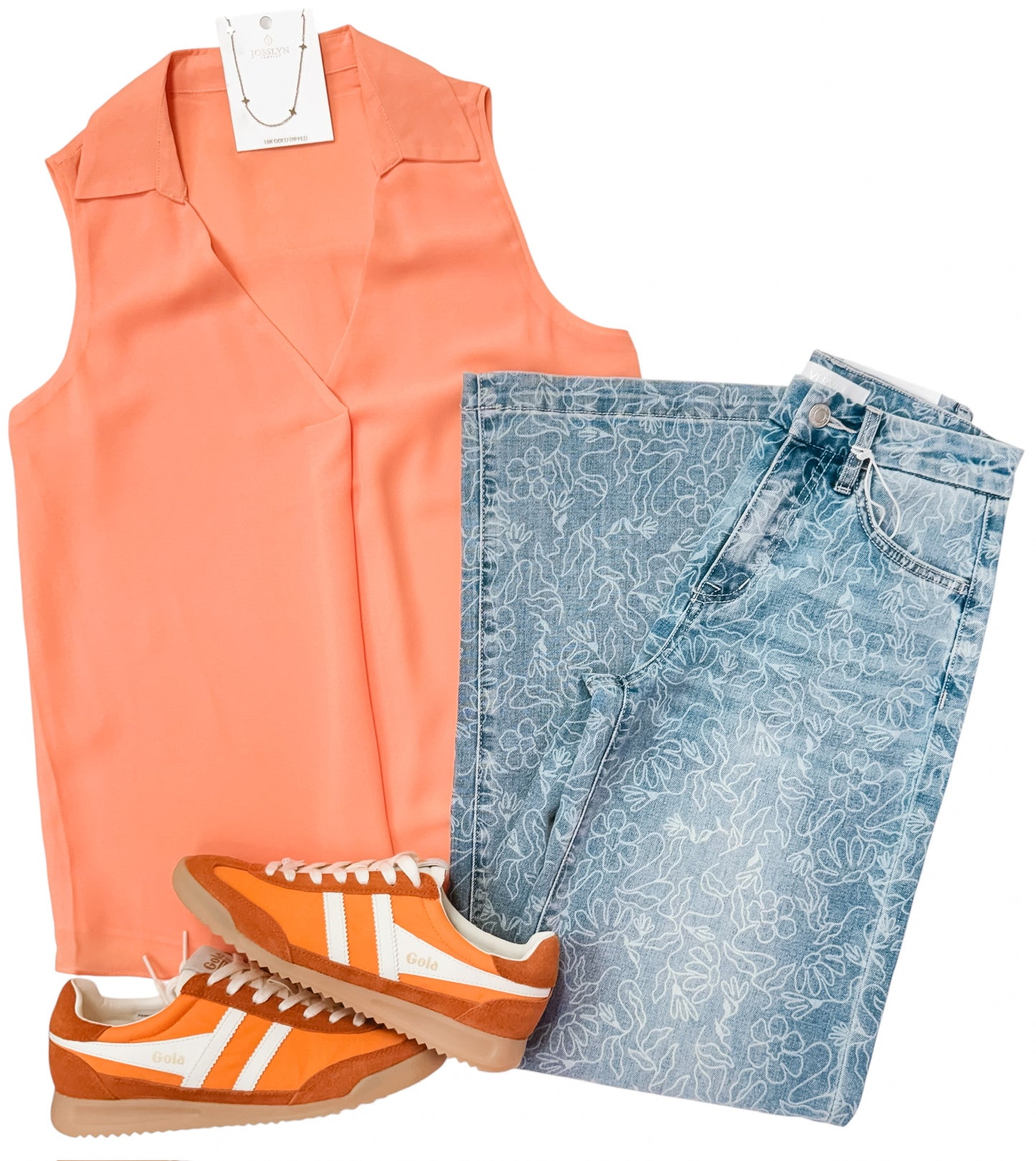 Peach Bellini Satin Blouse