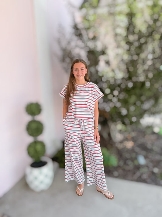 4th of July Americana Ribbed Striped Lounge Set