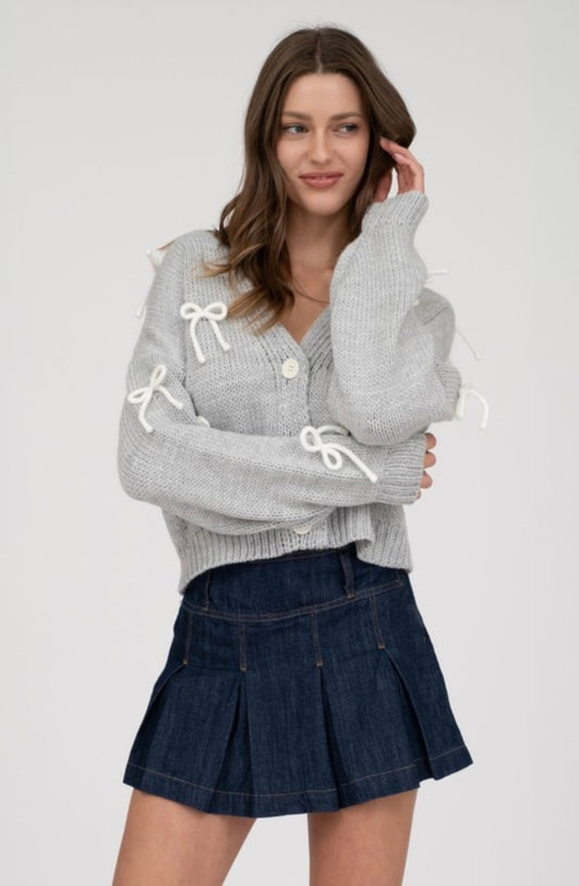 Tie The Knot Heather Grey Cardigan