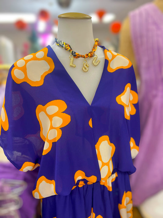 Willow Tiger Paw VNeck Blouse
