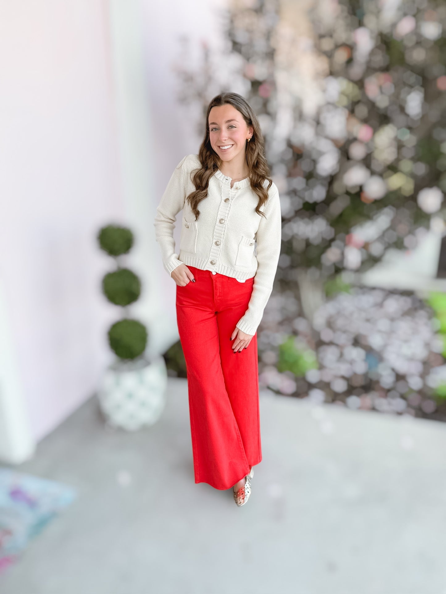 Ivory ButtonBelle Sweater