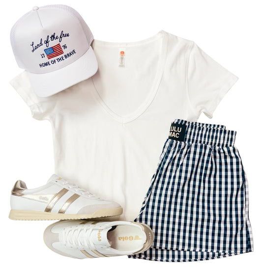 Organic Cotton Fit V-Neck Short Sleeve Shirt: White