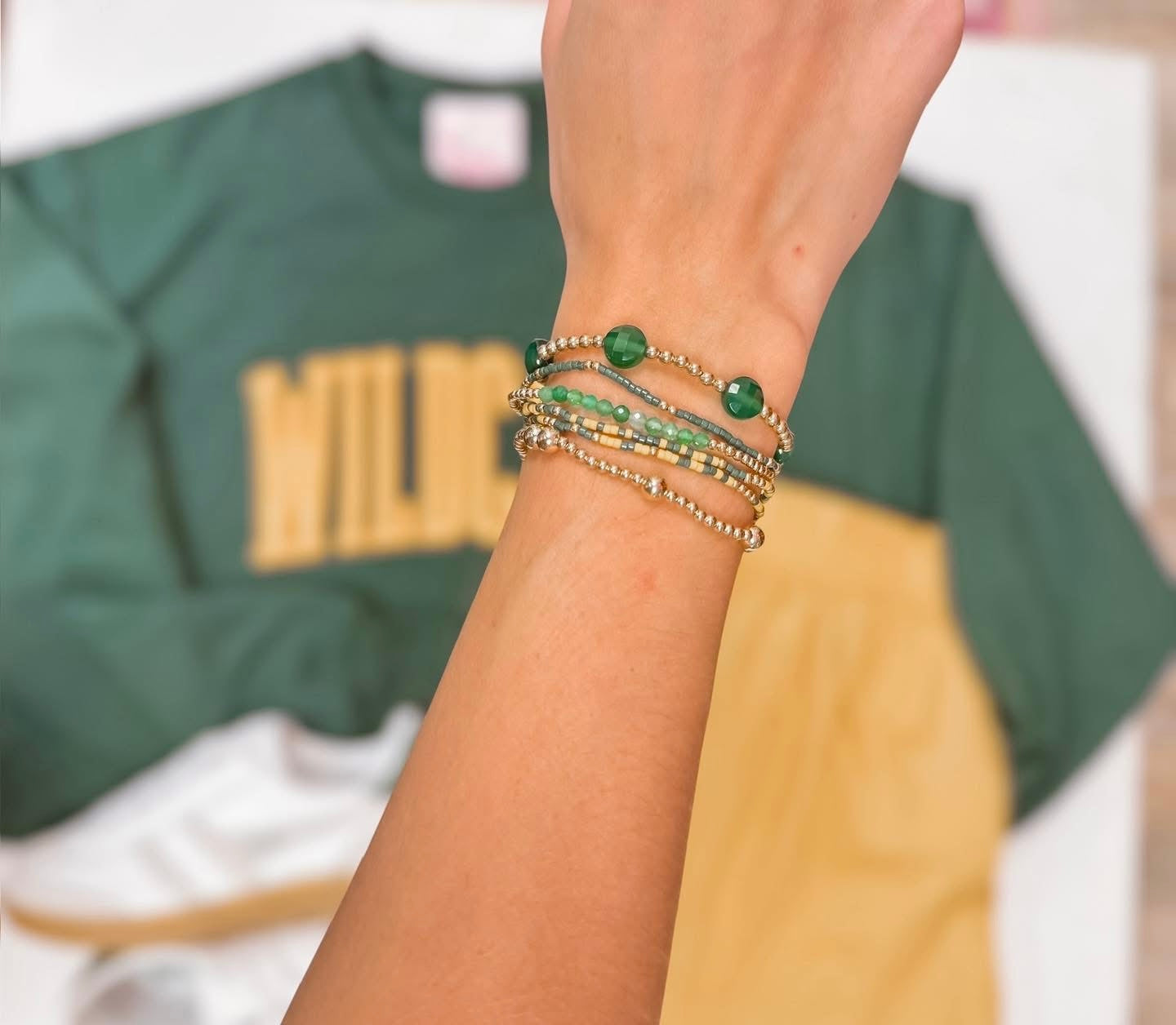 Varsity Arched Puff Wildcat Crewneck
