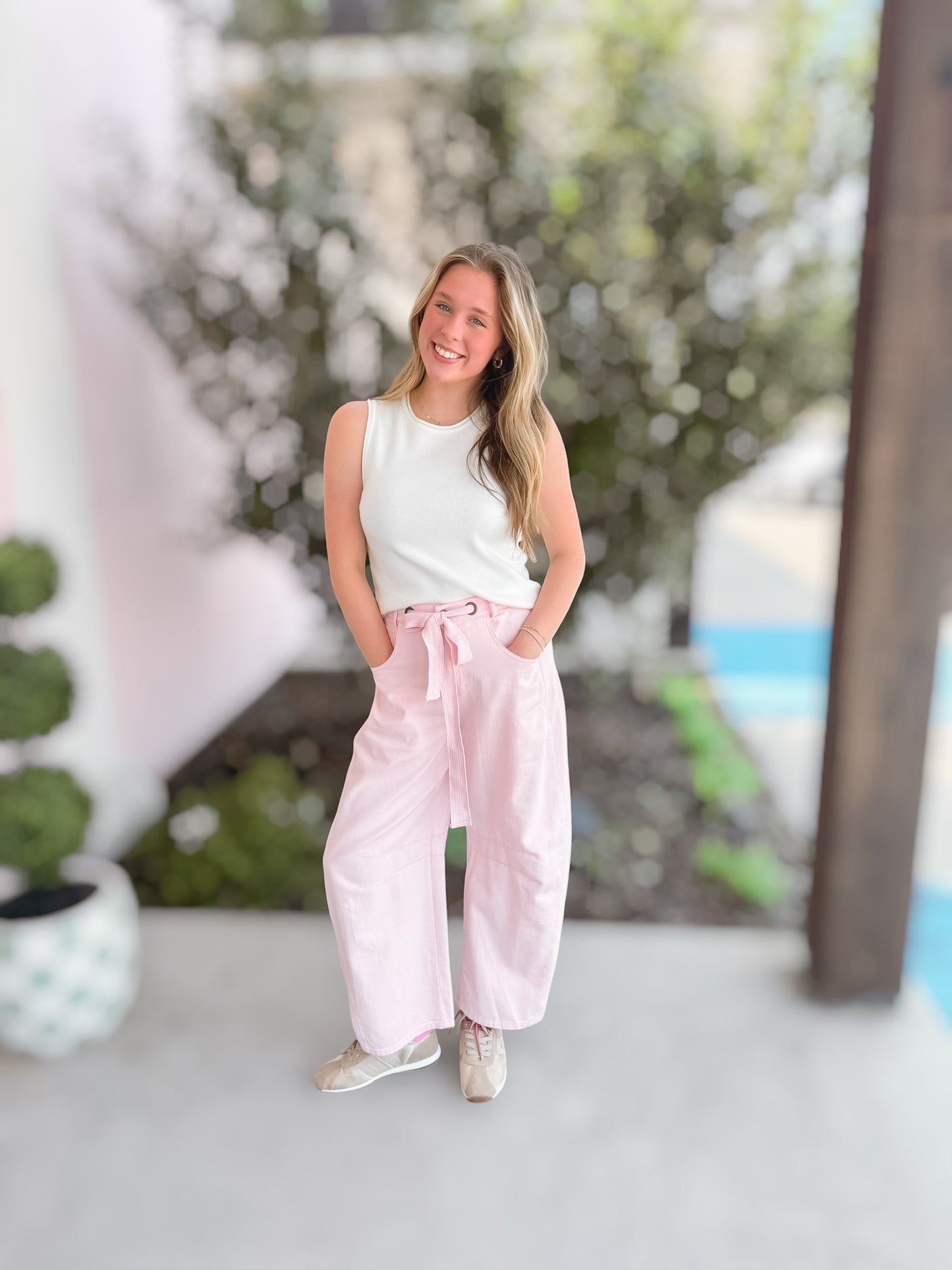 Pinky Promise Drawstring Barrel Pants