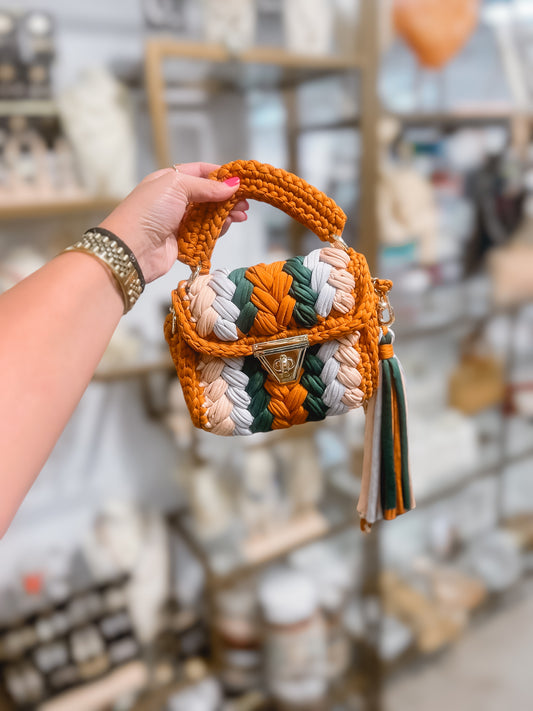 Alexis Woven Purse - Amber