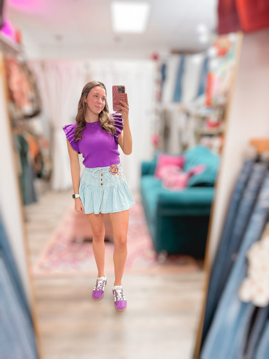 Tied To You Denim Skirt