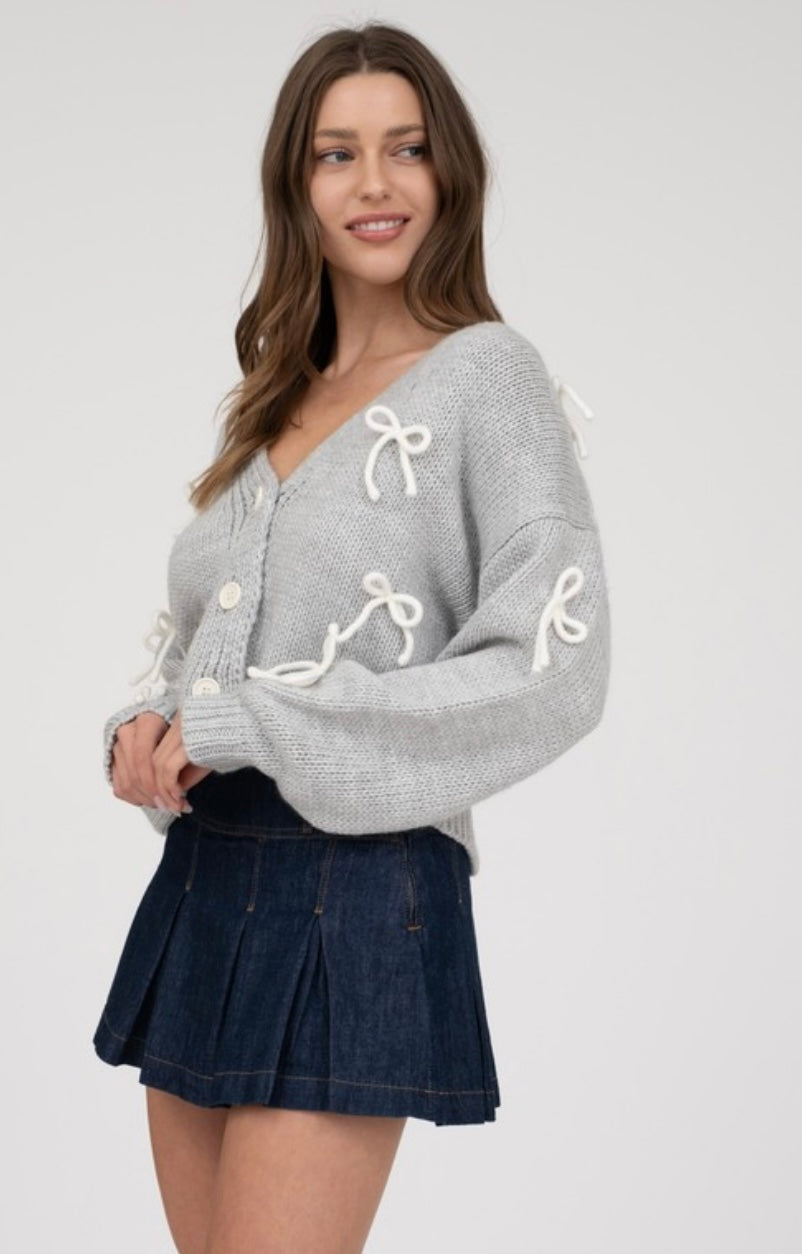 Tie The Knot Heather Grey Cardigan