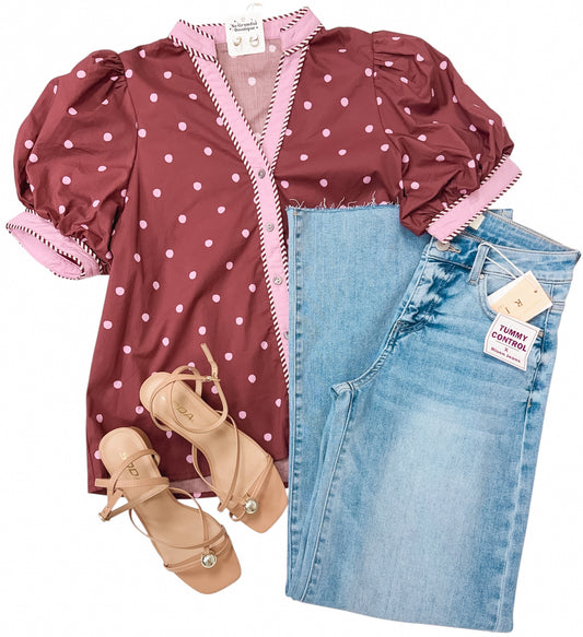 Sweet Spot Burgundy Blouse