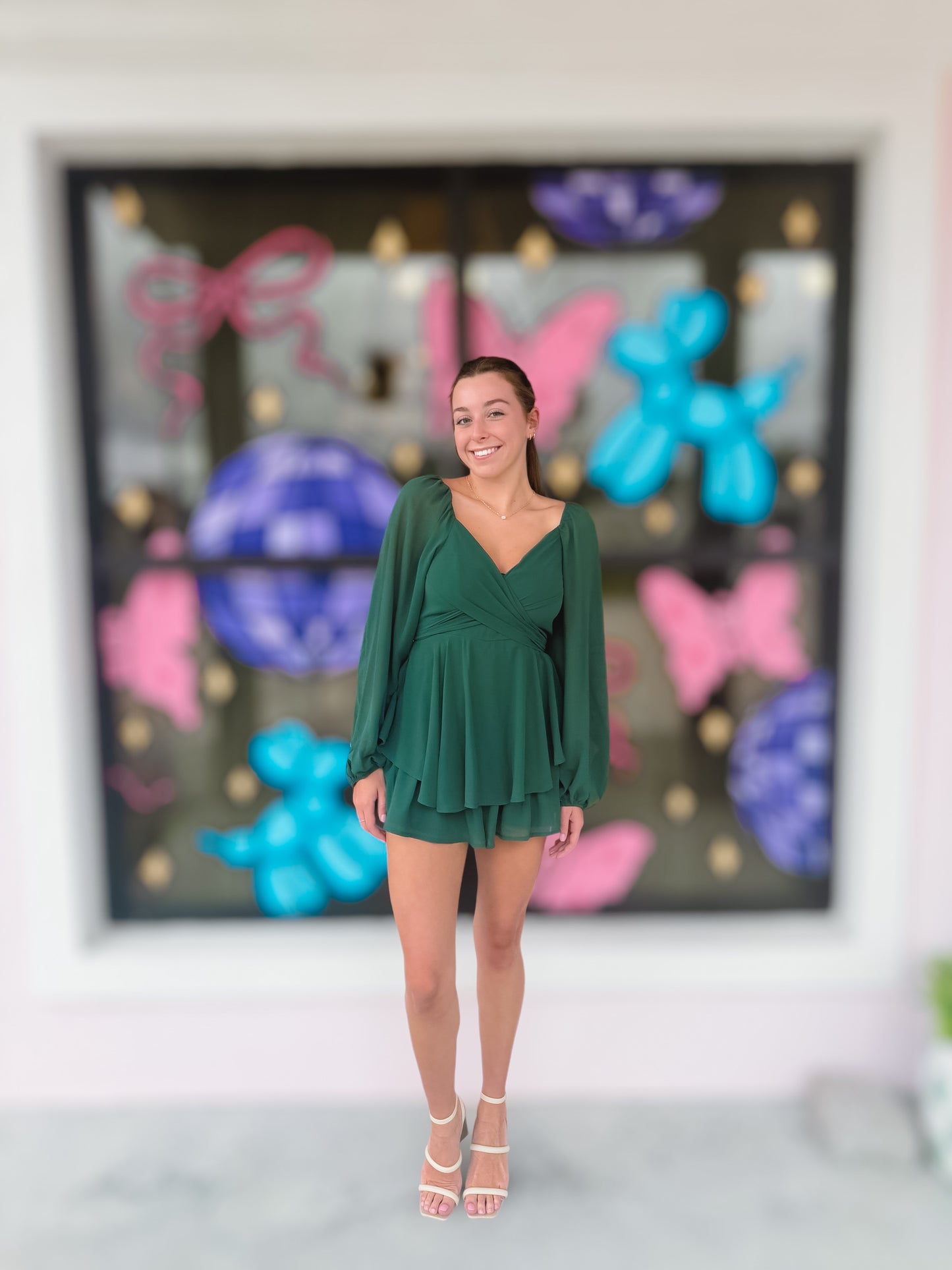 Ruffle My Fancy Teal Green Romper