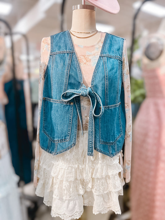 Tie It Off Denim Vest