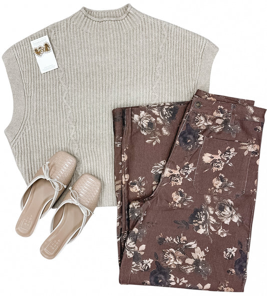 Mocha Mousse Mock Neck Sweater