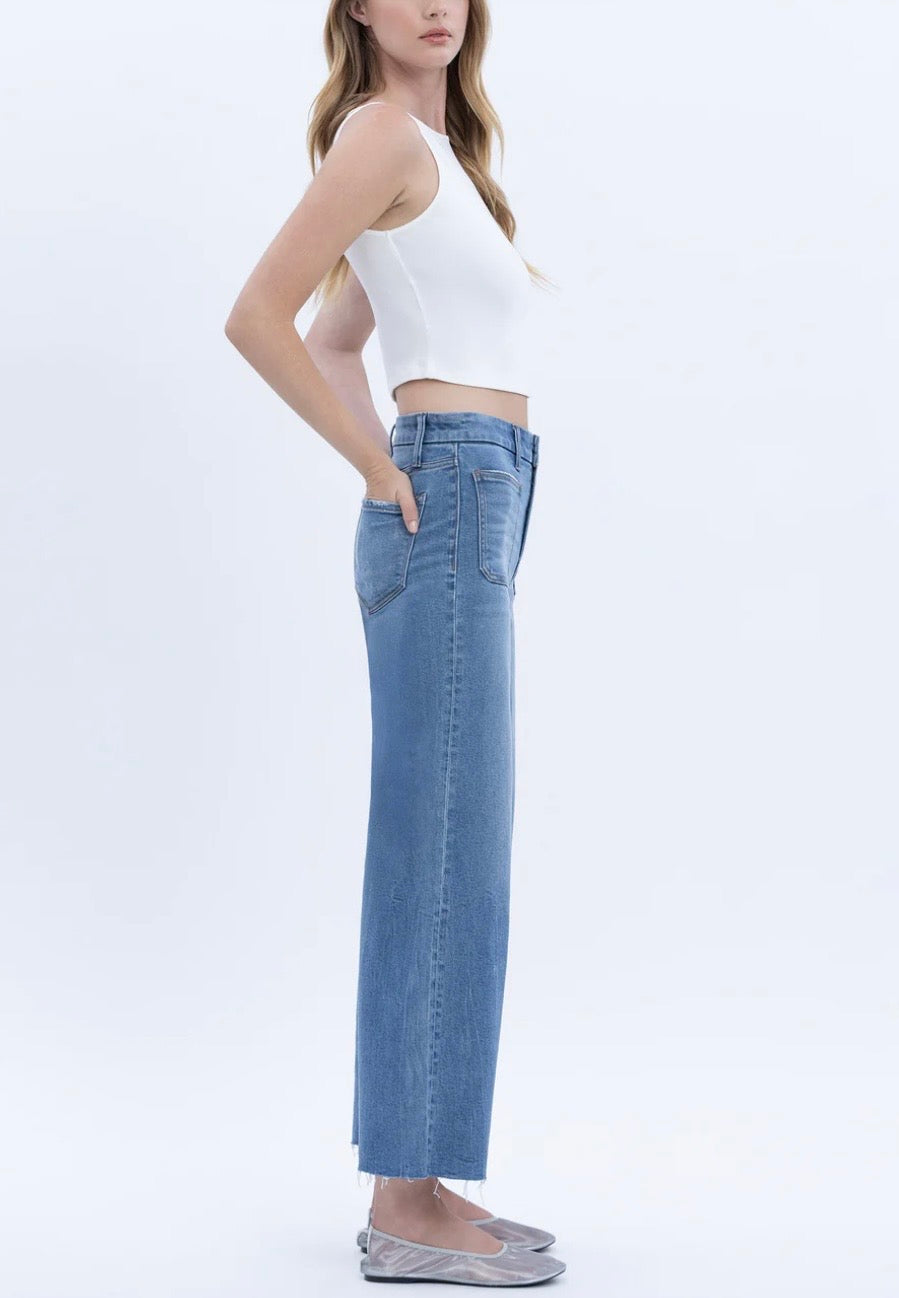Serene Promise High Rise Crop Wide Leg Denim