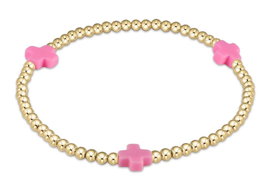 enewton Extends - Signature Cross Gold Pattern 3mm Bright Pink