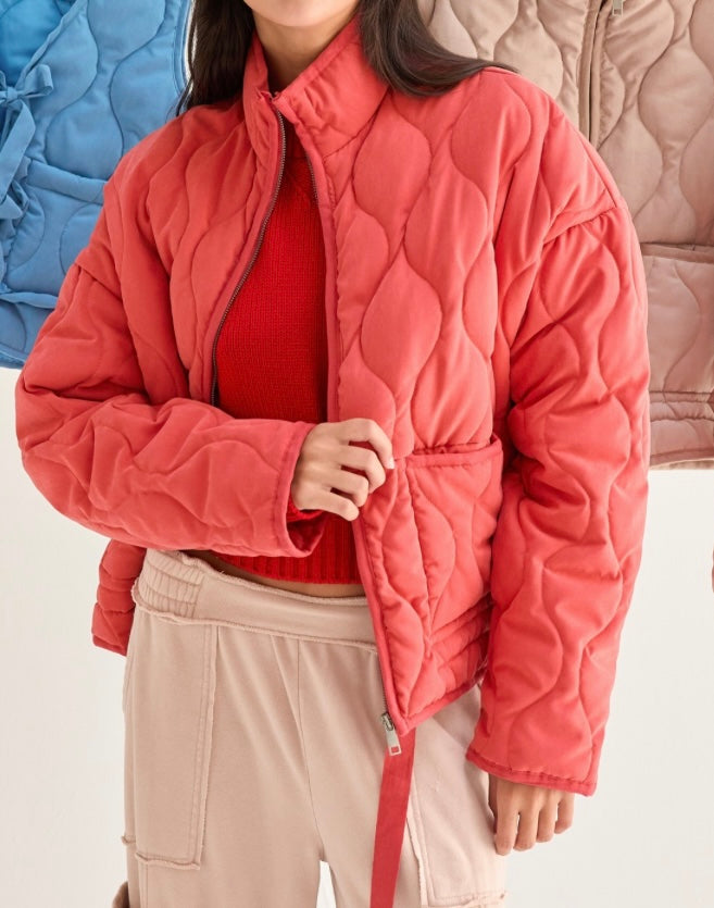 Stars Hollow Quilted Jacket Red