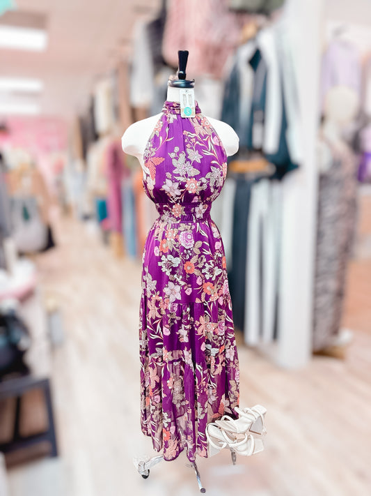 Sweet Plum Floral Maxi Dress