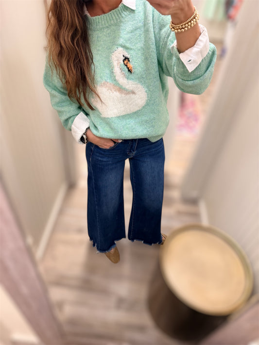 Mint Swan Sweater