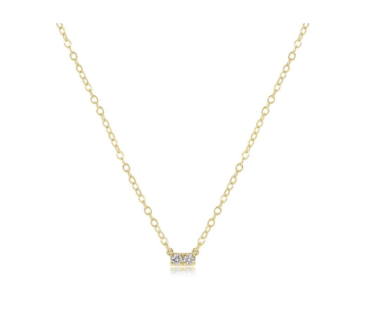 14kt gold and diamond significance bar necklace - two