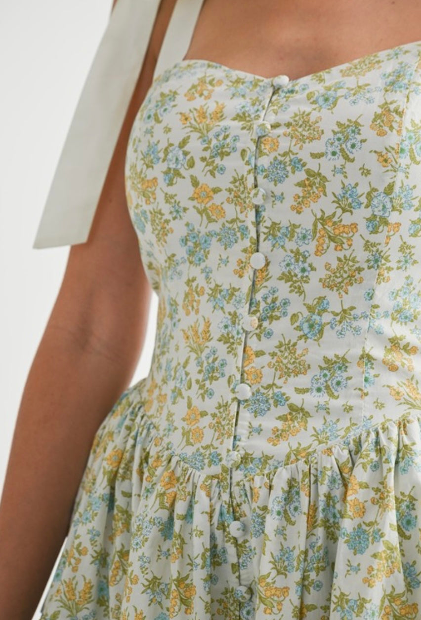 Lime Into Summer Tiered Mini Dress