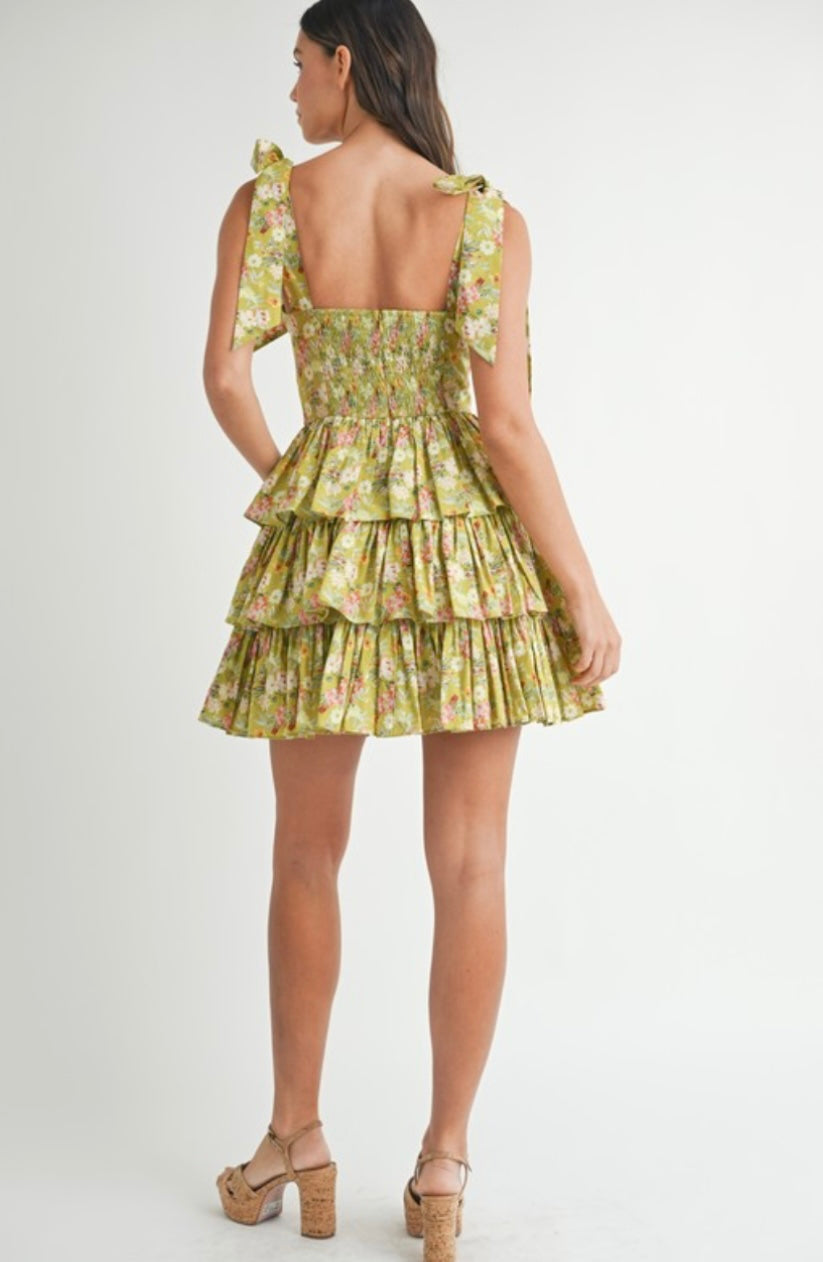 Kiwi Floral Corset Mini Dress