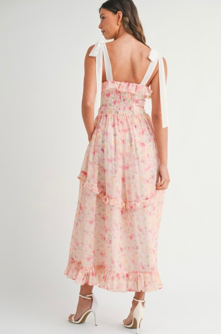 Sweet & Sunny Floral Printed Midi Dress