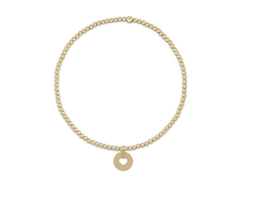 Classic Gold 2mm Bead Bracelet - Love Small Gold Disc