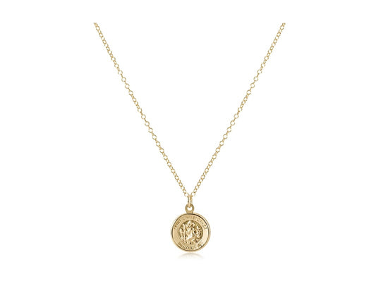 16” Necklace Gold - Protection Gold Disc