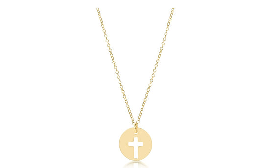 16” Necklace Gold - Blessed Gold Disc