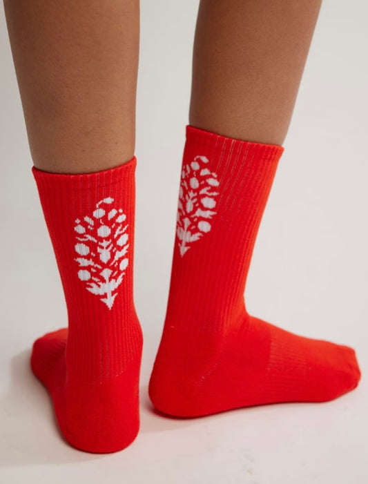 Last Lap Tube Sock Flame/White