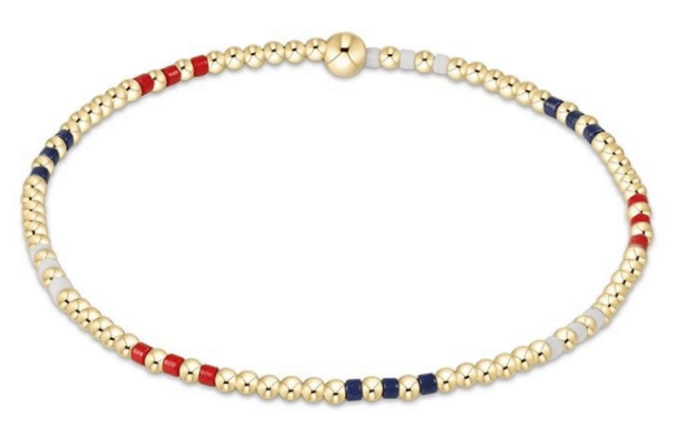 Hope Joy Pattern 2mm Bead Bracelet - Firecracker