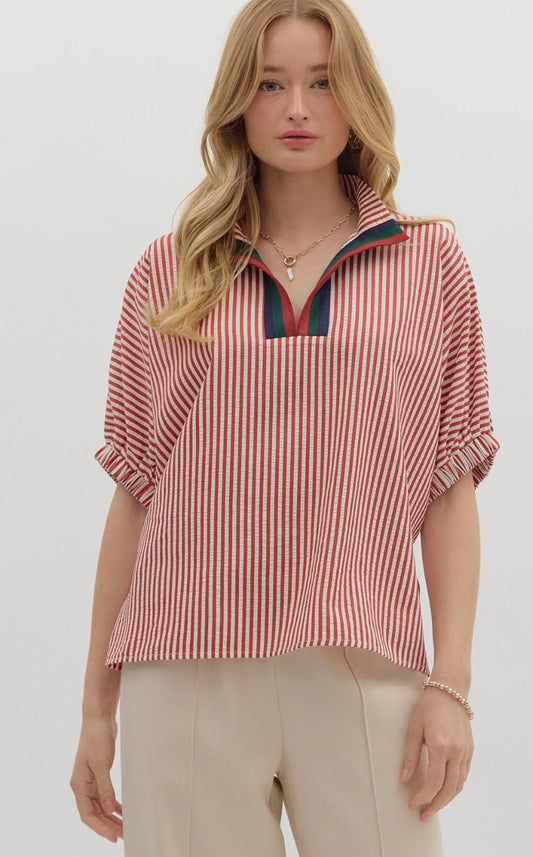 Preppy Stripped Brick Top