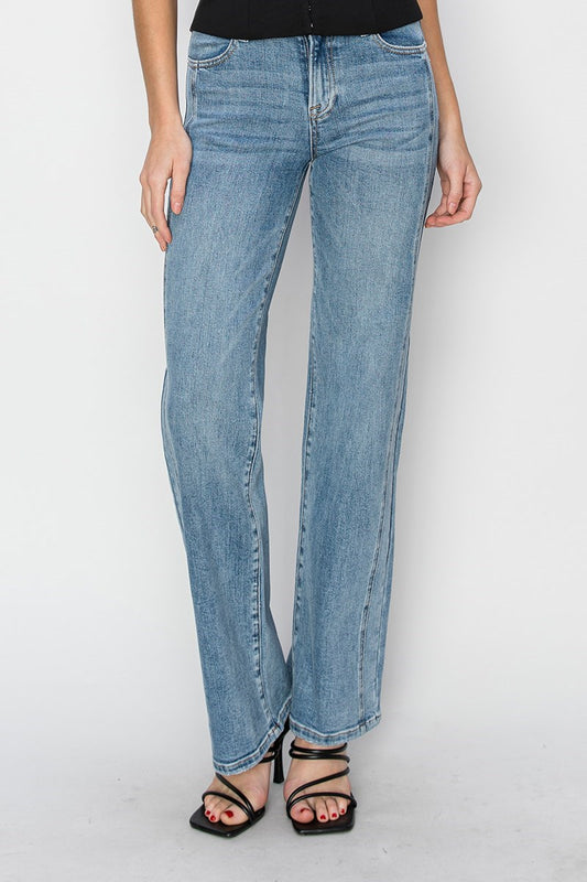 Myra Mid Rise Straight Leg Jeans
