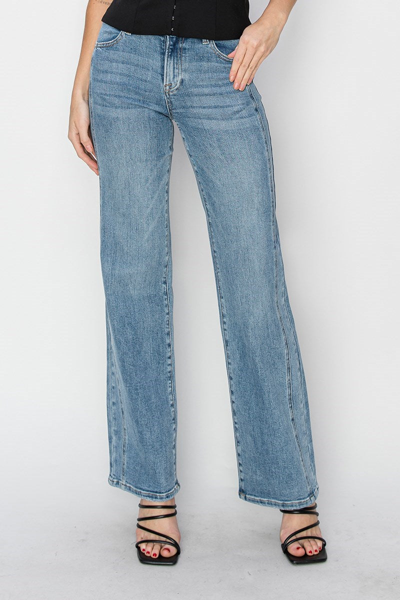 Myra Mid Rise Straight Leg Jeans