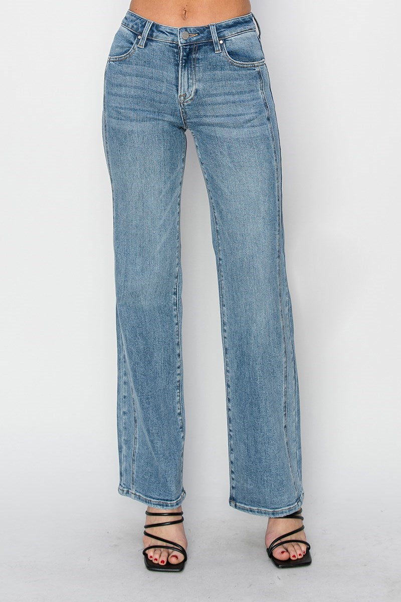 Myra Mid Rise Straight Leg Jeans