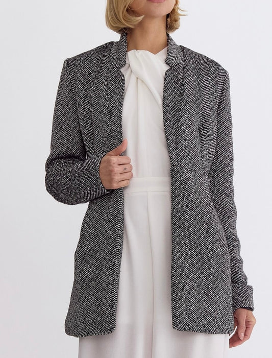 Timeless Tweed Blazer Charcoal