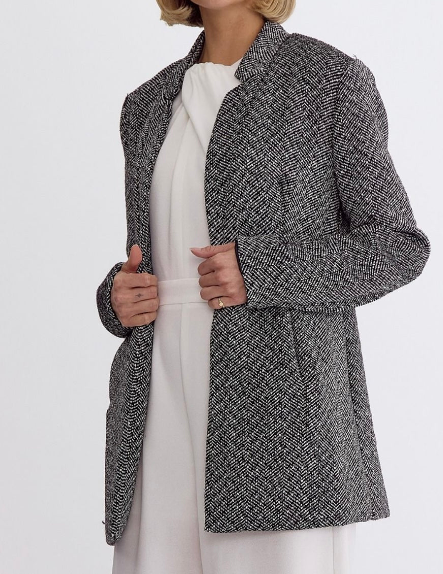 Timeless Tweed Blazer Charcoal