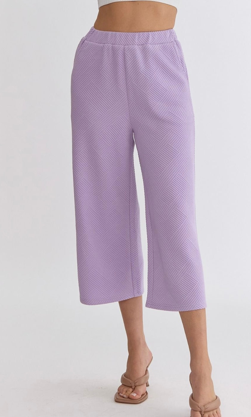 Love To Live In Textured Pants Lavender