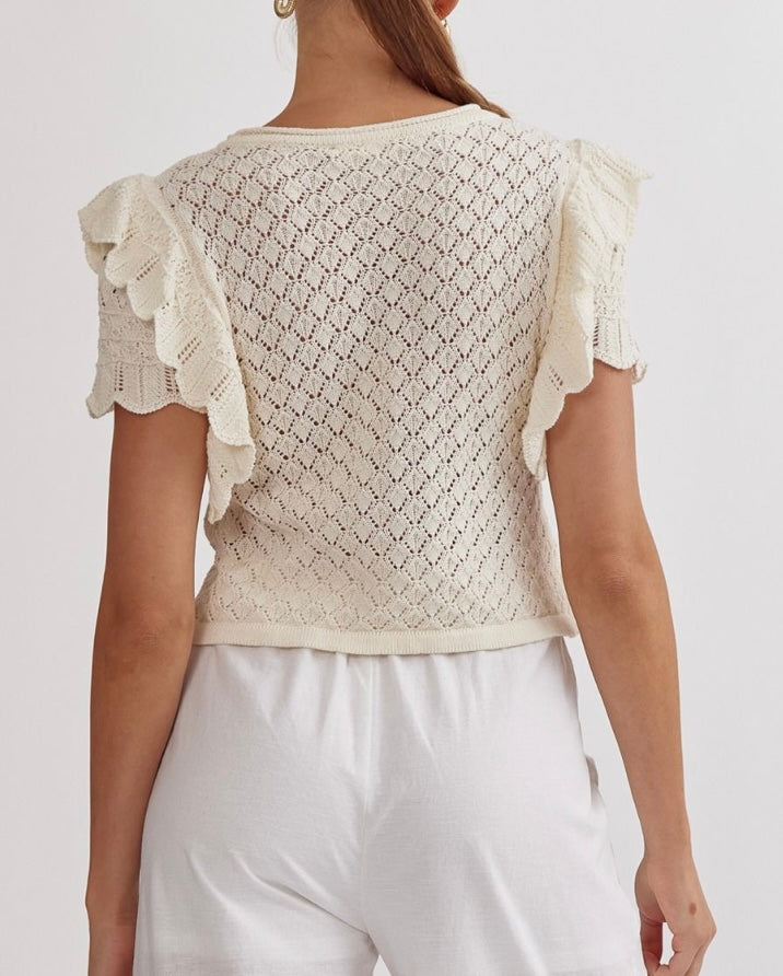 April Lace Sweater Off White