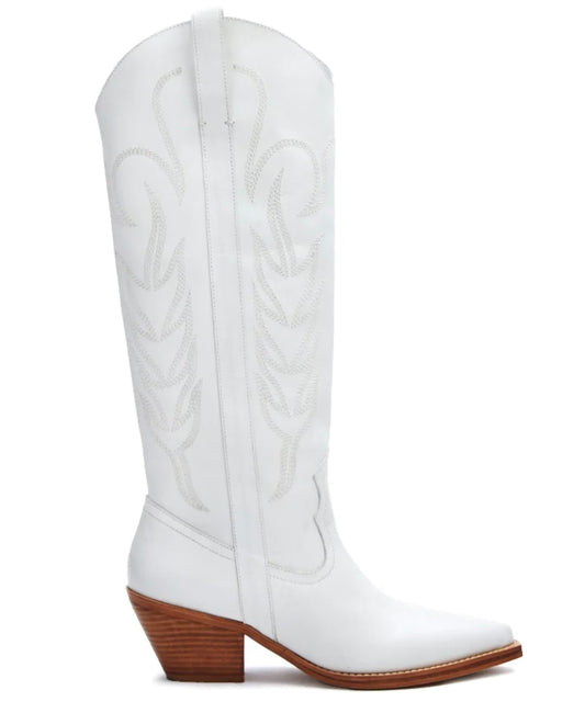 Agency White Leather Boots