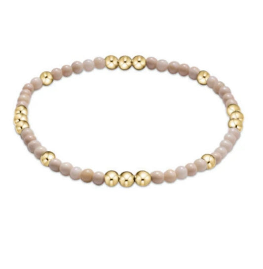 Worthy Pattern 3mm Bead Bracelet - Riverstone