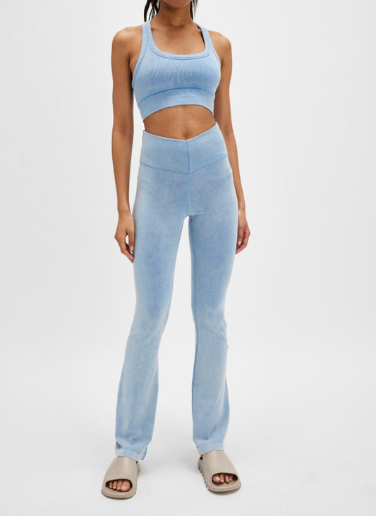 Go To Smooth Flare Washed Denim Blue