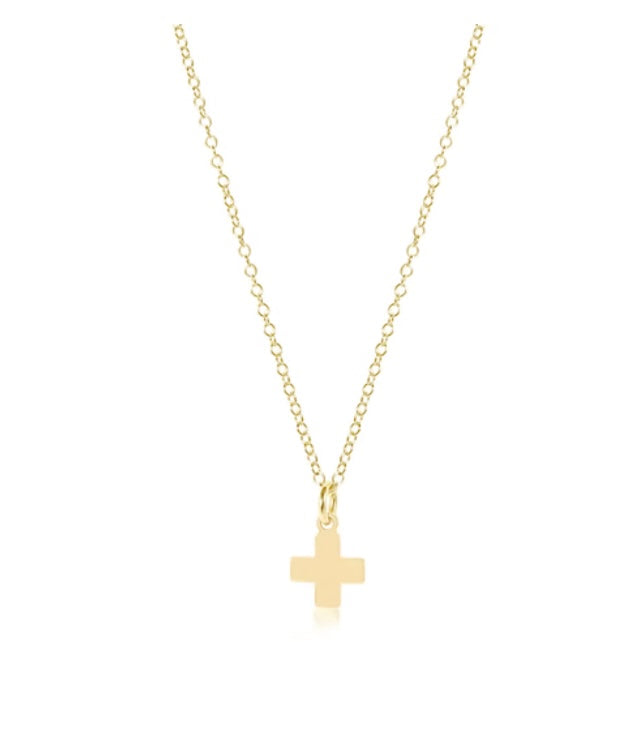 16” NECKLACE Gold - Signature Cross Gold Charm