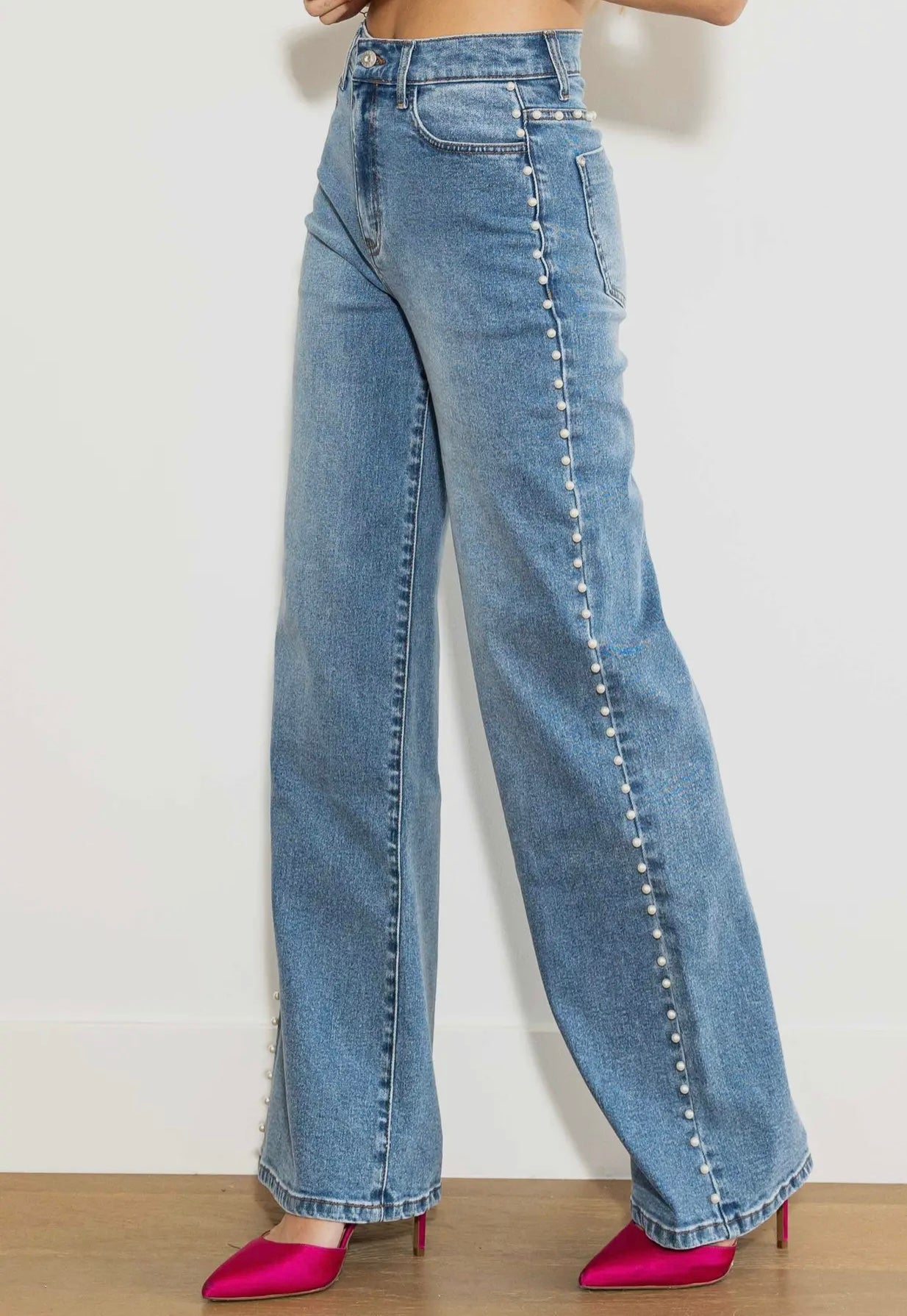 CoCo Pearl High Rise Wide Leg Jeans