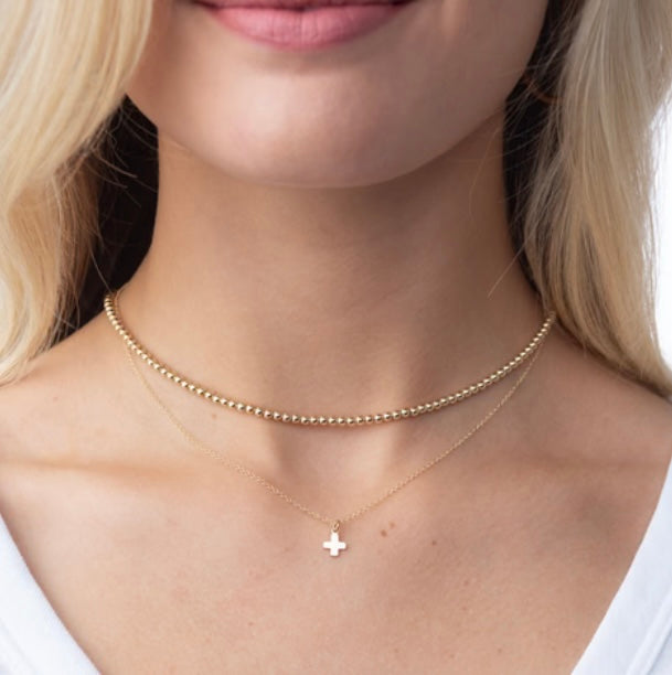 16” NECKLACE Gold - Signature Cross Gold Charm